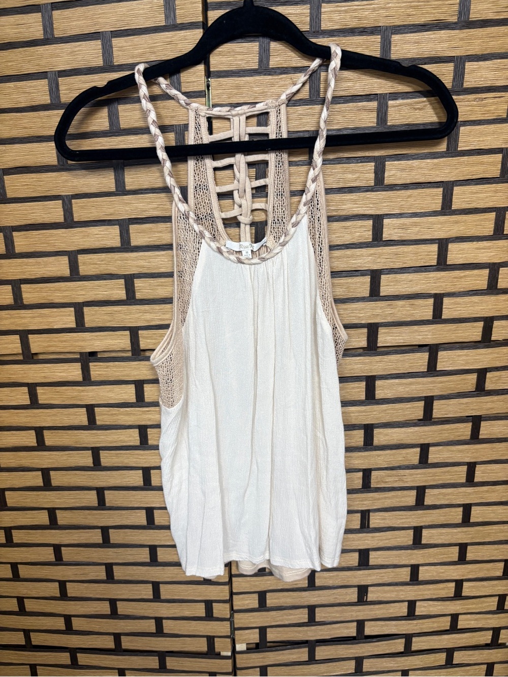 Miss me beige flowy tank size medium
